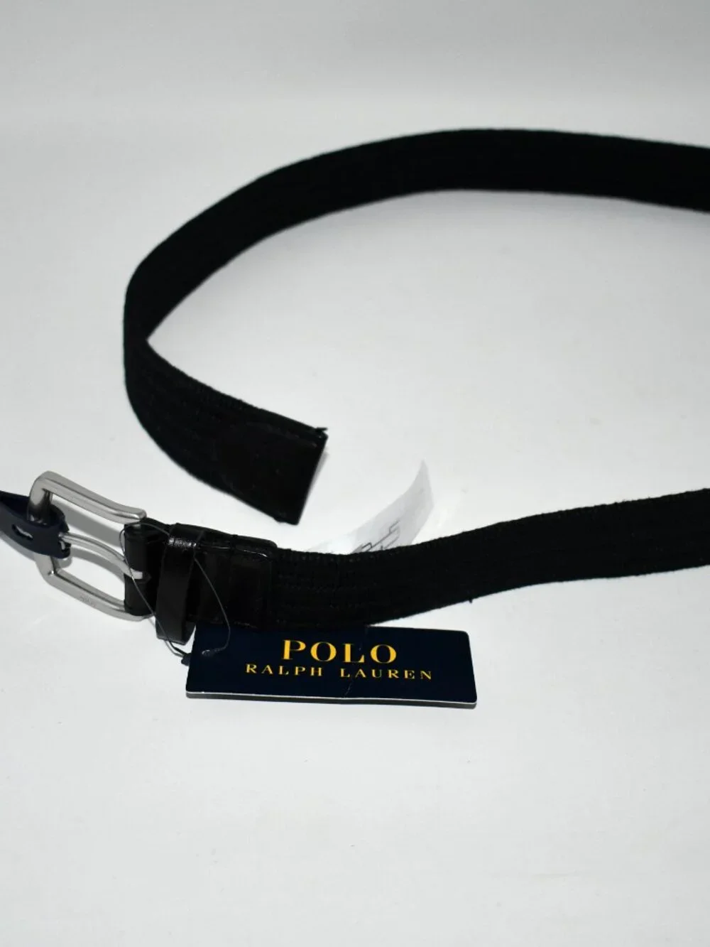 Polo Ralph Lauren Leather Trim Braided Belt in Polo Black Size: MED #40566604101